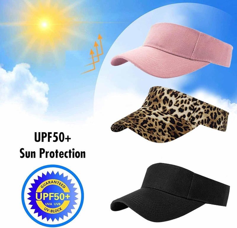 AZJ Store Sun Visor Hats for Women Men Adjustable UV Protection Outdoor Sports Golf Running Sun Caps - Image 4